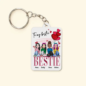 Personalized To My Bestie I Don't Know What's Tighter Our Jeans or Our Friendship Acrylic Keychain Printed 23APR-PTN15