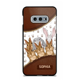 Personalized Rabbit & Name Bunny Lovers Gift Leather Phonecase Printed 23APR-HQ24