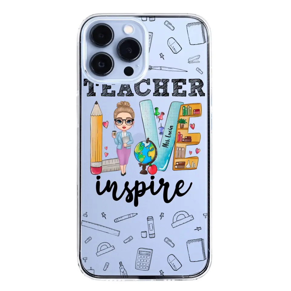 Personalized Teacher Love Inspire & Name Phonecase Printed PNBQT2404