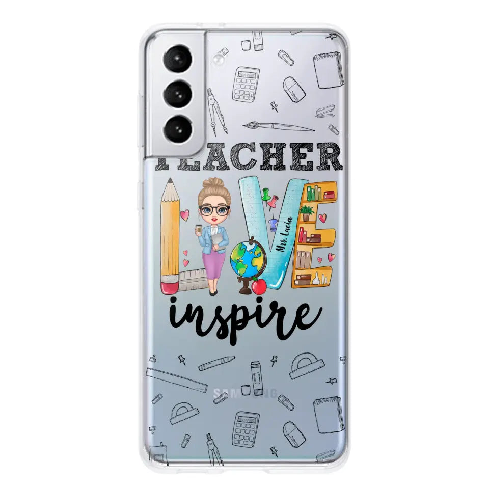 Personalized Teacher Love Inspire & Name Phonecase Printed PNBQT2404