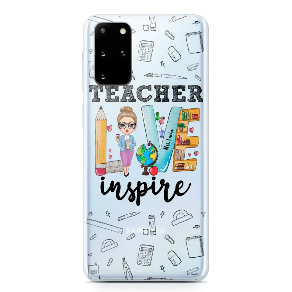 Personalized Teacher Love Inspire & Name Phonecase Printed PNBQT2404