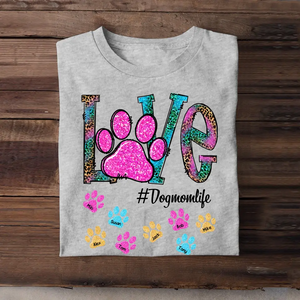 Personalized Love Dogmomlife Dog Name Dog Lovers Gift Tshirt Printed QTPN1005