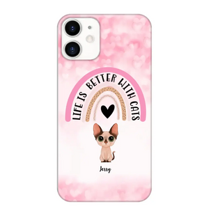 Personalized Life Is Better With Cats Cute Cat Phonecase Printed PNBQT1005