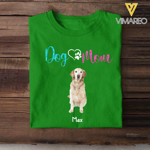 Personalized Upload Your Dog Photo With Dog Name Dog Mom TShirt Printed QTTB1205