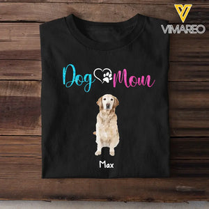 Personalized Upload Your Dog Photo With Dog Name Dog Mom TShirt Printed QTTB1205