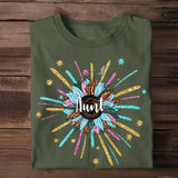 Personalized Mom Aunt Sunflower With Kids Name Tshirt Printed QTDT1605