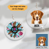 Personalized Upload Your Dog Photo with Name Dog Mom Sunflower Acrylic Keychain Printed QTTB1505