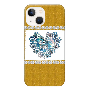 Personalized Cat Mom Heart Paws with Cat Name Cat Lovers Gift Phonecase Printed PNTB1605