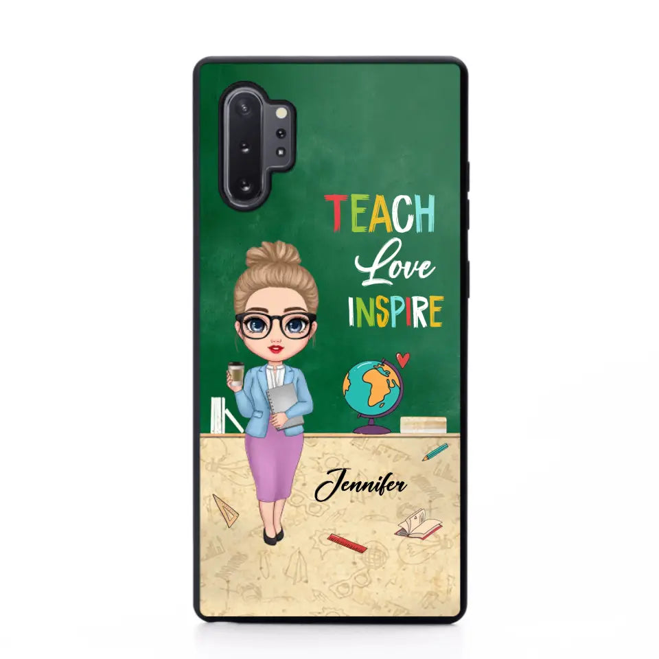 Personalized Doll Teacher Chibi Teach Love Inspire Phonecase Teacher Gifts