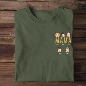 Personalized Mama Mom Bruh With Kids T-Shirt Printed QTTB2705