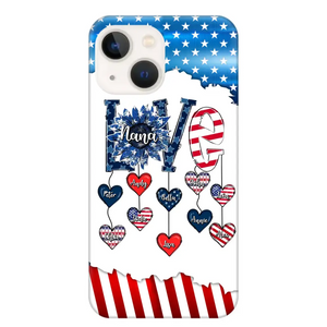 Personalized Grandma Love Kid Independence Day Family Gifts Phonecase Printed TNDT2705