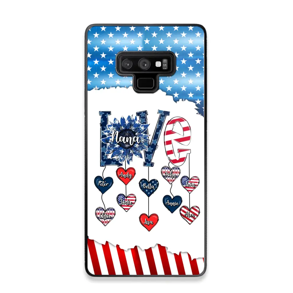 Personalized Grandma Love Kid Independence Day Family Gifts Phonecase Printed TNDT2705