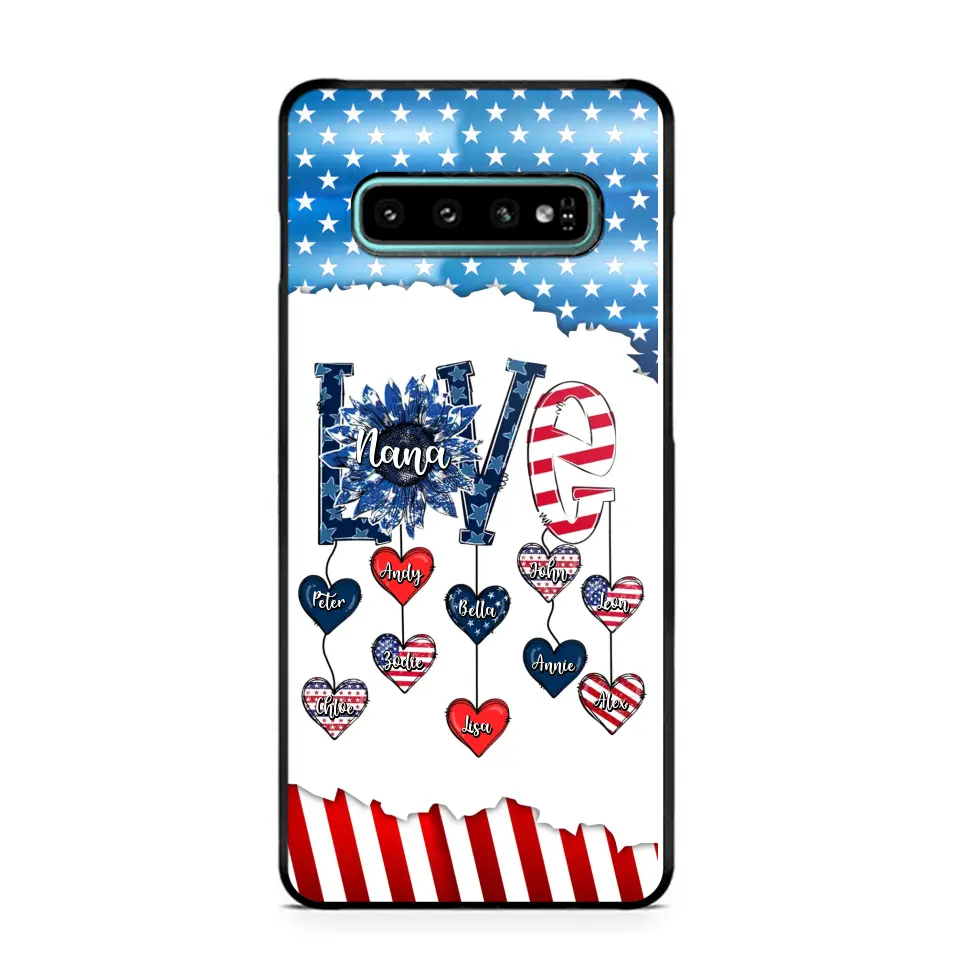 Personalized Grandma Love Kid Independence Day Family Gifts Phonecase Printed TNDT2705