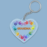 Personalized Grandma Heart Hands with Kids Names Acrylic Keychain Gift Printed 23MAY-TB27