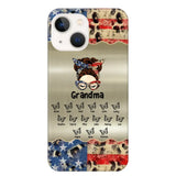 Personalized Grandma With Kids Flag Leopard Phone Case  Printed QTPN0606