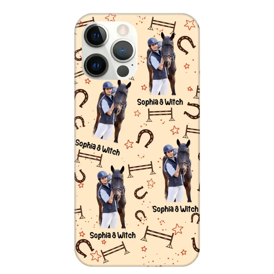 Personalized Upload Your Horse Riding Photo & Name Phonecase Printed MTHPN0706