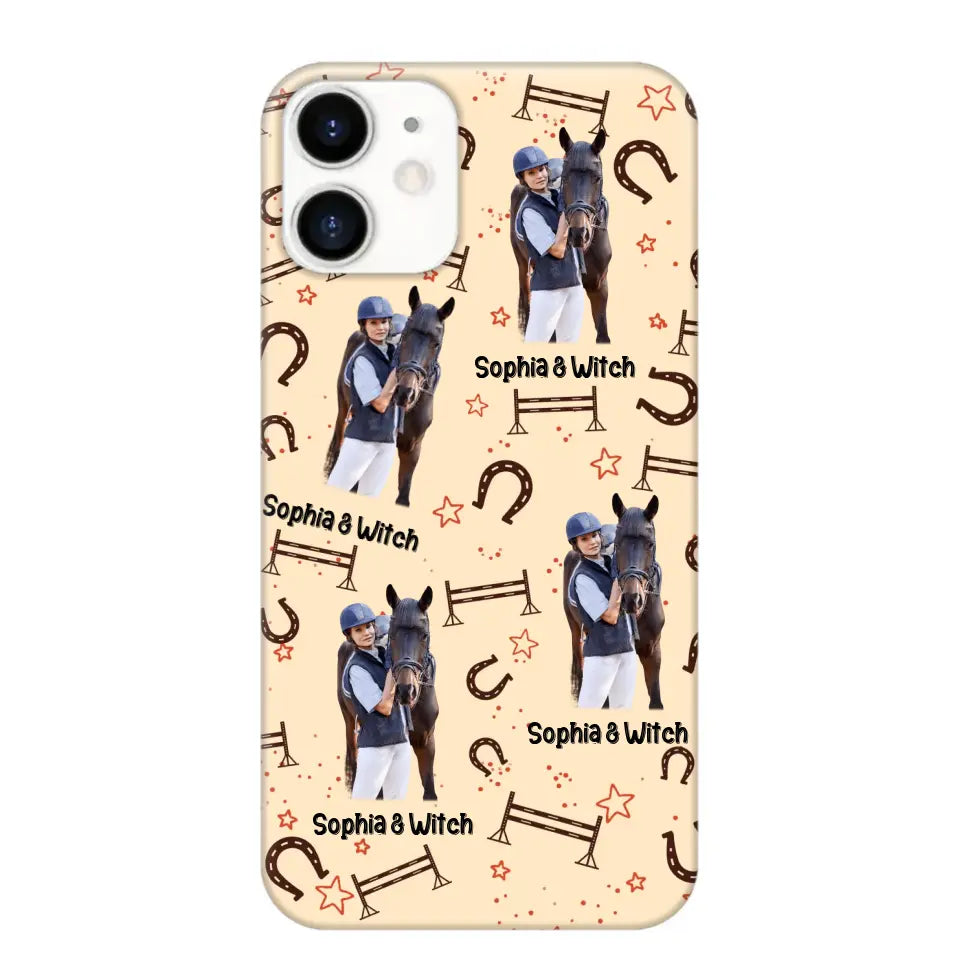 Personalized Upload Your Horse Riding Photo & Name Phonecase Printed MTHPN0706