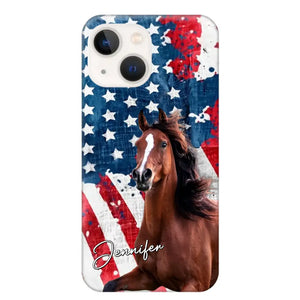 Personalized Upload Your Horse Photo & Name Phonecase Printed MTHPN0706