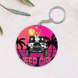 Personalized Jeep Girl Sunset Acrylic Keychain Printed MTHQ0706