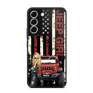 Personalized Jeep Girl Flag Phone Case Printed QTDT1206