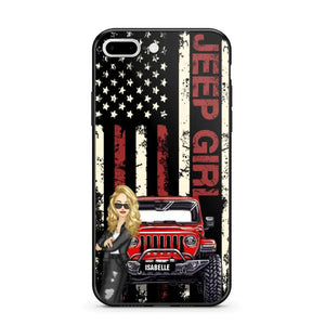 Personalized Jeep Girl Flag Phone Case Printed QTDT1206