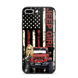 Personalized Jeep Girl Flag Phone Case Printed QTDT1206