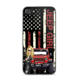 Personalized Jeep Girl Flag Phone Case Printed QTDT1206