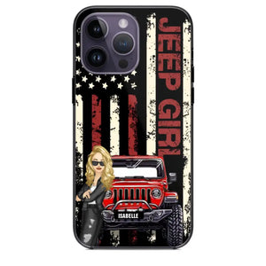 Personalized Jeep Girl Flag Phone Case Printed QTDT1206