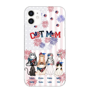 Personalized Firework Cat Mom Cat Lovers Gift Phonecase Printed HTHDT1206