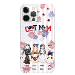 Personalized Firework Cat Mom Cat Lovers Gift Phonecase Printed HTHDT1206