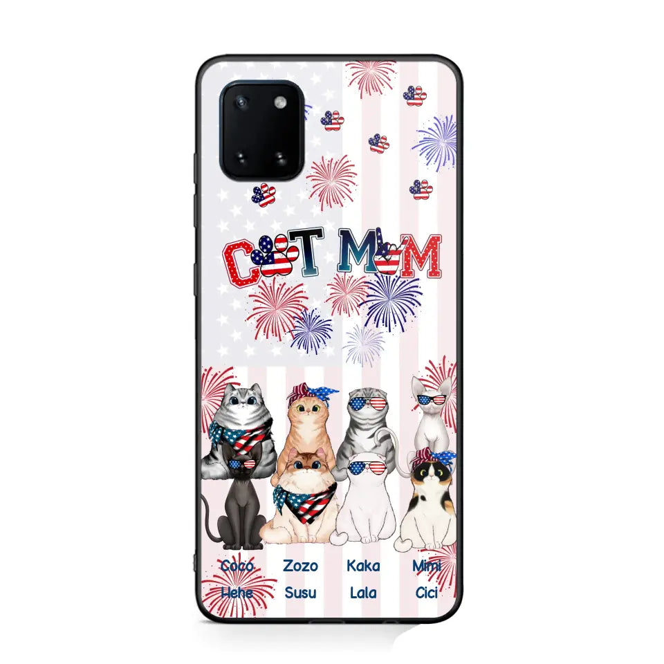 Personalized Firework Cat Mom Cat Lovers Gift Phonecase Printed HTHDT1206