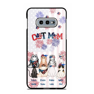 Personalized Firework Cat Mom Cat Lovers Gift Phonecase Printed HTHDT1206