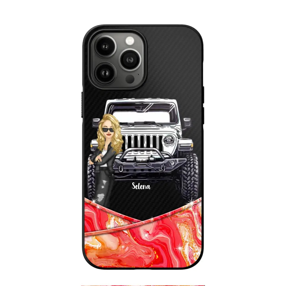 Personalized Jeep Lady Colorful Phonecase For Cool Lady 23JUN-DT19