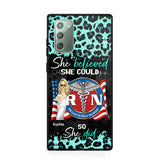 Personalized She Believed She Could So She Did Nurse Flag Phonecase Printed HTHHQ1606