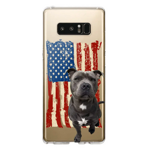 Personalized Upload Your Dog Photo Flag with Name Silicon Phonecase MTHDT1906