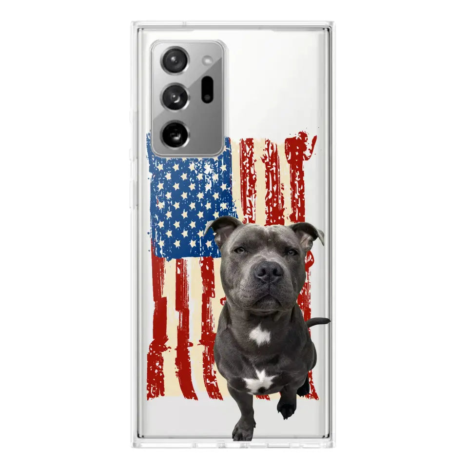 Personalized Upload Your Dog Photo Flag with Name Silicon Phonecase MTHDT1906