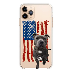 Personalized Upload Your Dog Photo Flag with Name Silicon Phonecase MTHDT1906