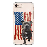 Personalized Upload Your Dog Photo Flag with Name Silicon Phonecase MTHDT1906