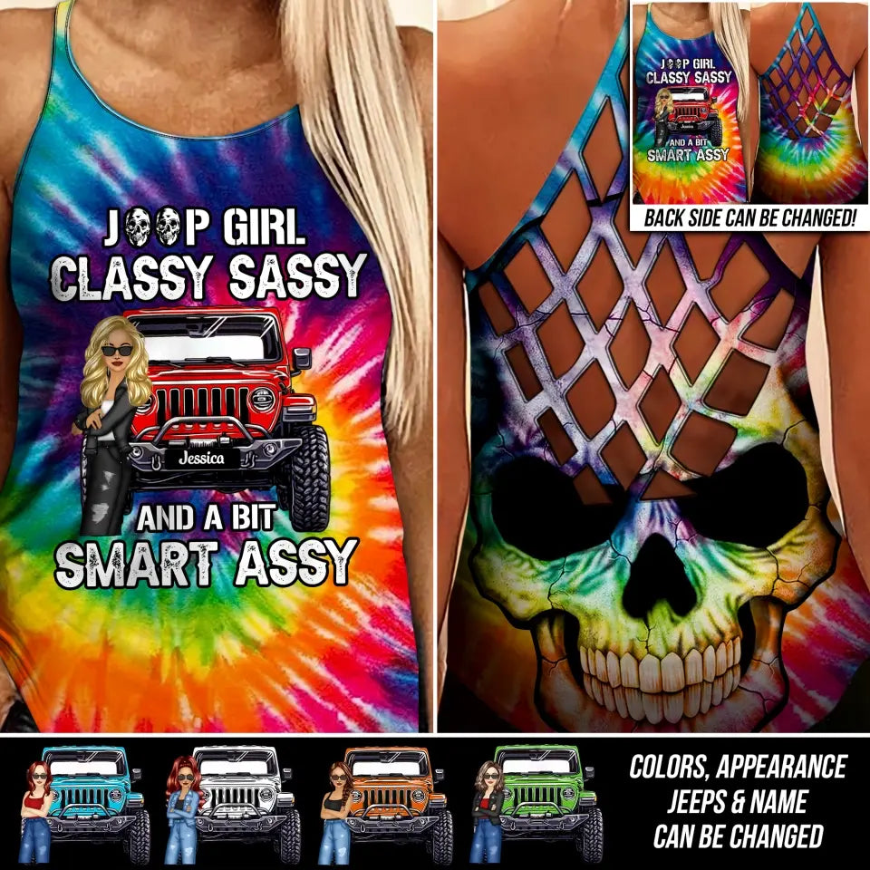 Personalized Jeep Girl Classy Sassy And A Bit Smart Assy Criss Cross Tank HTHDT 210623