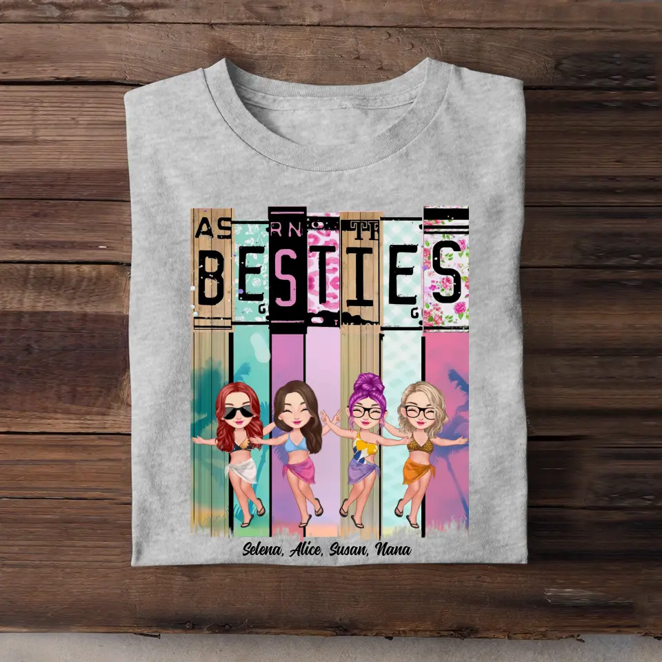 Personalized Besties On The Beach T-shirt Printed PNPN2406