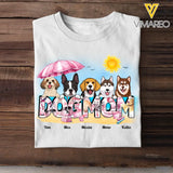 Personalized Pink Dogmom Summer Beach Gift For Dog Lovers Sumer Vacation 2D Tshirt