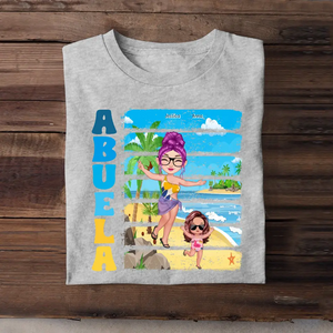 Personalized Mommy & Kid on The Beach T-shirt Printed PNHQ2706