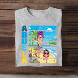 Personalized Mommy & Kid on The Beach T-shirt Printed PNHQ2706