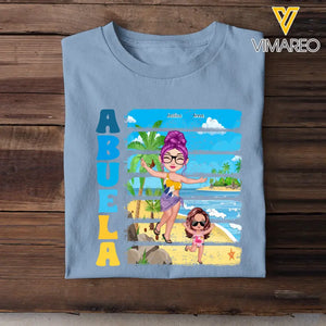 Personalized Mommy & Kid on The Beach T-shirt Printed PNHQ2706