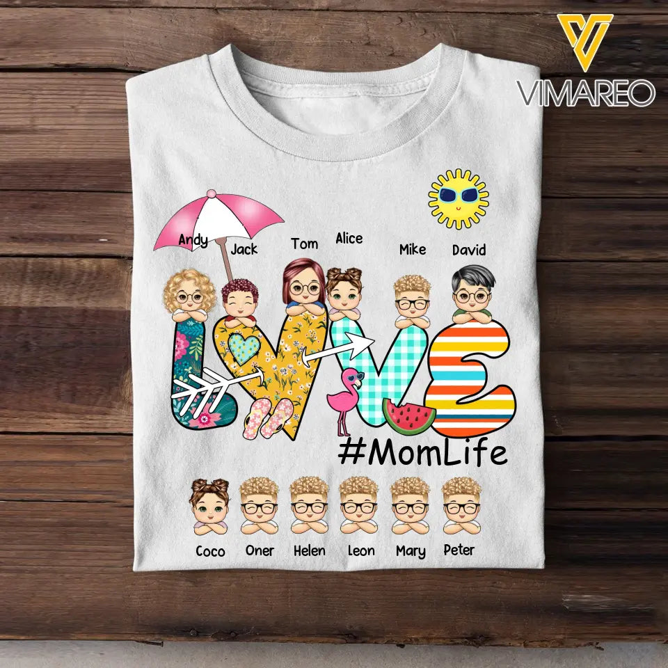 Personalized Love Momlife T-shirt Printed QTHN2906