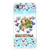 Personalized Grandma Mom Auntie Colorful Cute Turtles With Custom Kids Name Gift For Grandma Phonecase PTN2723