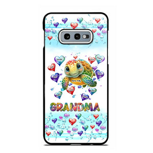 Personalized Grandma Mom Auntie Colorful Cute Turtles With Custom Kids Name Gift For Grandma Phonecase PTN2723