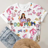 Personalzied Dog Mom Hippie Style With Dog Name 3D TShirt Printed PNDT2906