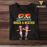 Personalized Beachs Booze & Besties T-shirt Printed MTHKVH3006