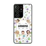 Personalized Grandma with Kids Name Flowers Background Gift For Grandma Phonecase PNDT2906